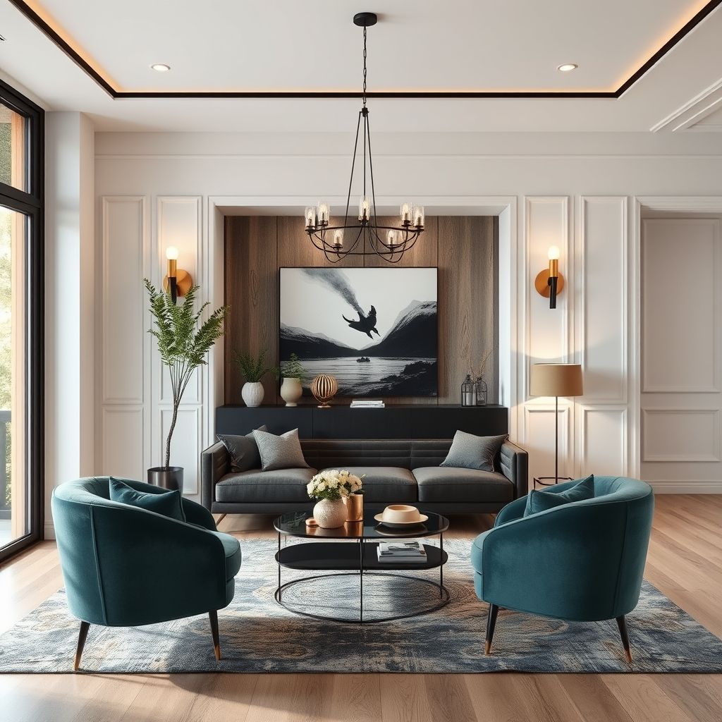 Mobilier design élégant dans un salon moderne